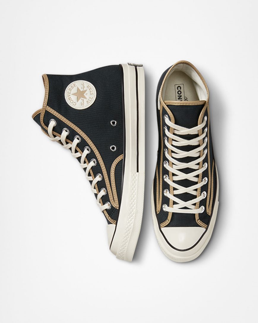 Tenisi Inalti Dama Converse Chuck 70 Heavyweight Panza Negrii Kaki | RO PGDX13263